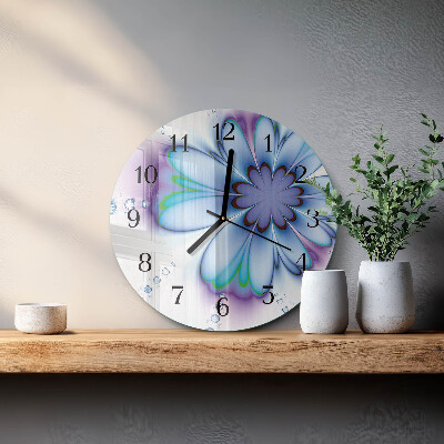 Wanduhr rund Blume