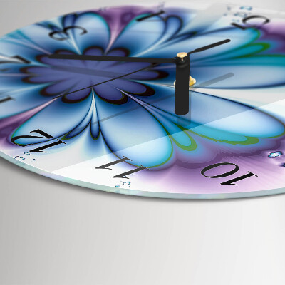 Wanduhr rund Blume