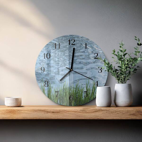 Wanduhr rund Graswasser
