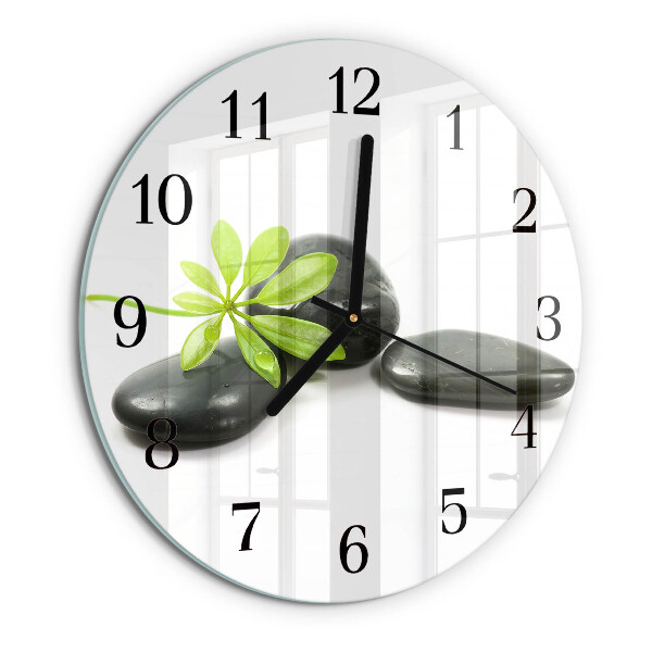 Wanduhr rund Steine