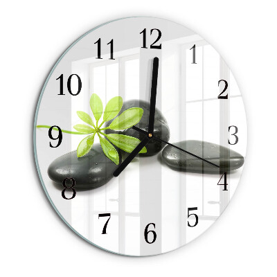 Wanduhr rund Steine