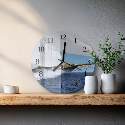 Wanduhr rund Segelboot