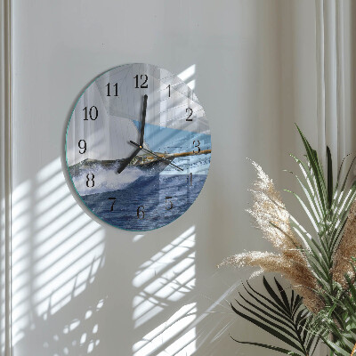 Wanduhr rund Segelboot