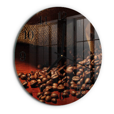 Wanduhr rund Kaffeebohnen