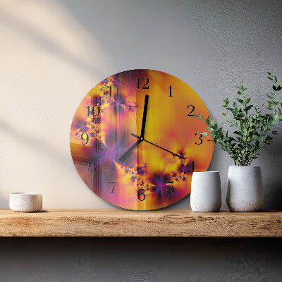 Wanduhr rund Blumen