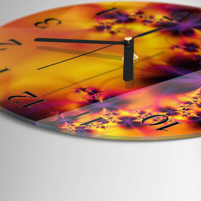 Wanduhr rund Blumen