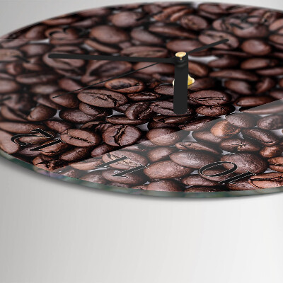 Wanduhr rund Kaffeebohnen