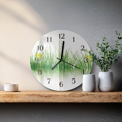 Wanduhr rund Gras