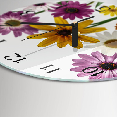 Wanduhr rund Blumen