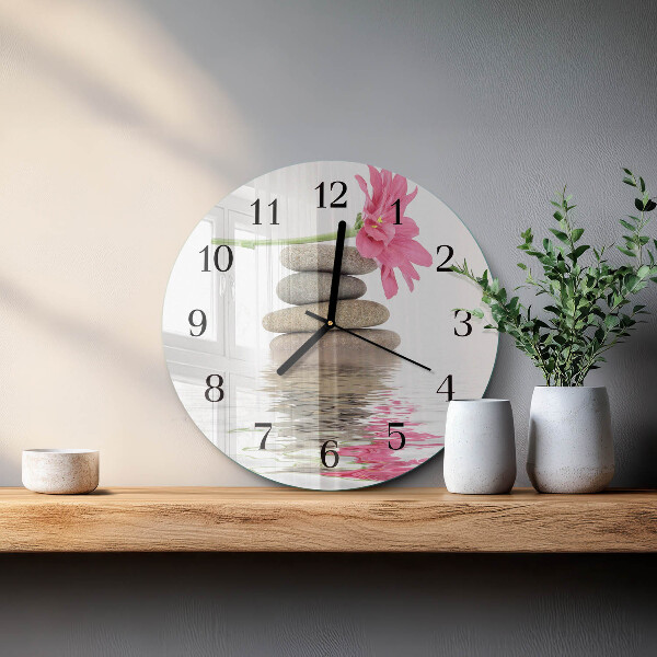 Wanduhr rund Steine
