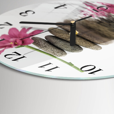 Wanduhr rund Steine