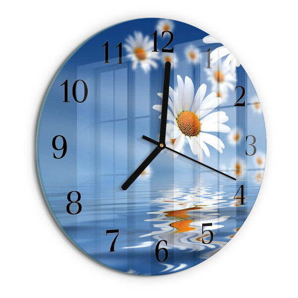 Wanduhr rund Blume