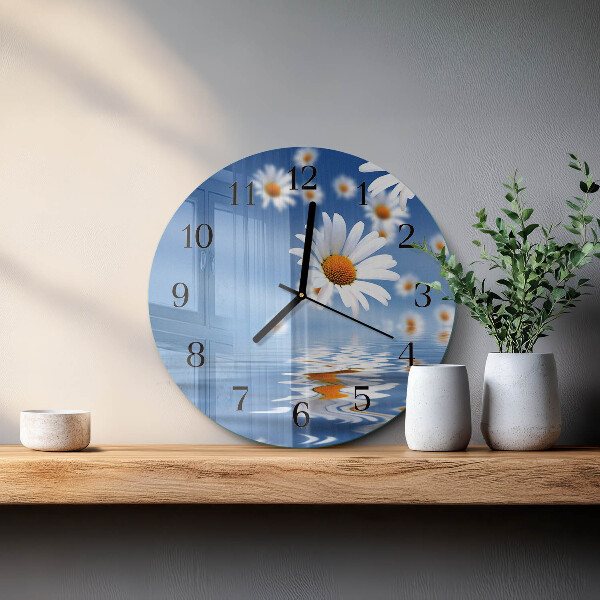 Wanduhr rund Blume