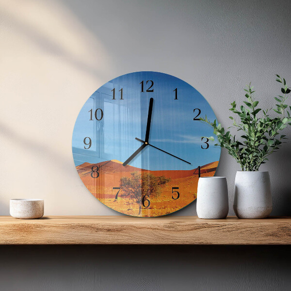 Wanduhr rund Wüste