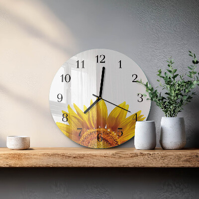 Wanduhr rund Blume