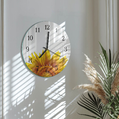Wanduhr rund Blume