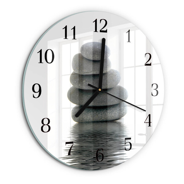 Wanduhr rund Steine
