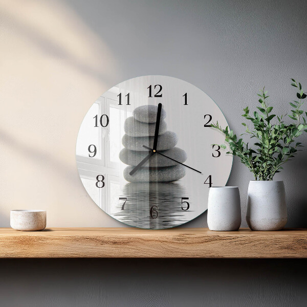Wanduhr rund Steine