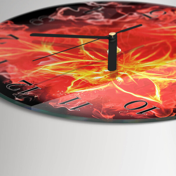 Wanduhr rund Feuerblume