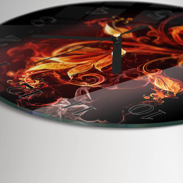 Wanduhr rund Feuerblume