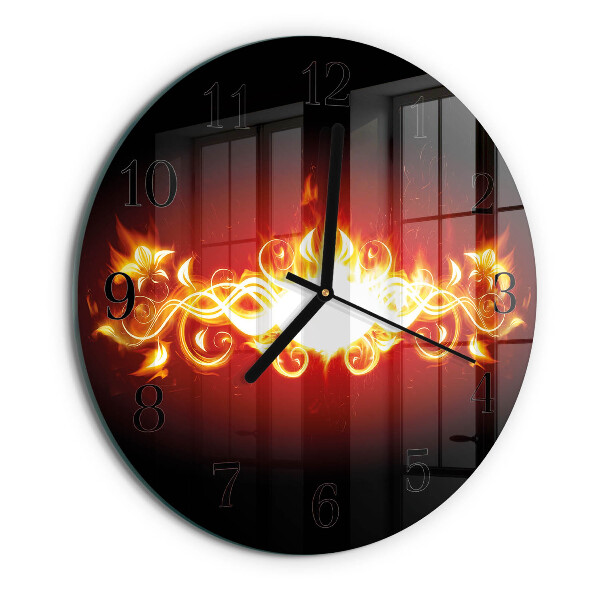 Wanduhr rund Feuerblume