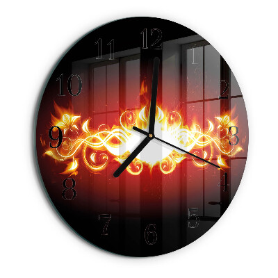 Wanduhr rund Feuerblume