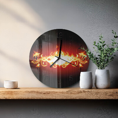 Wanduhr rund Feuerblume