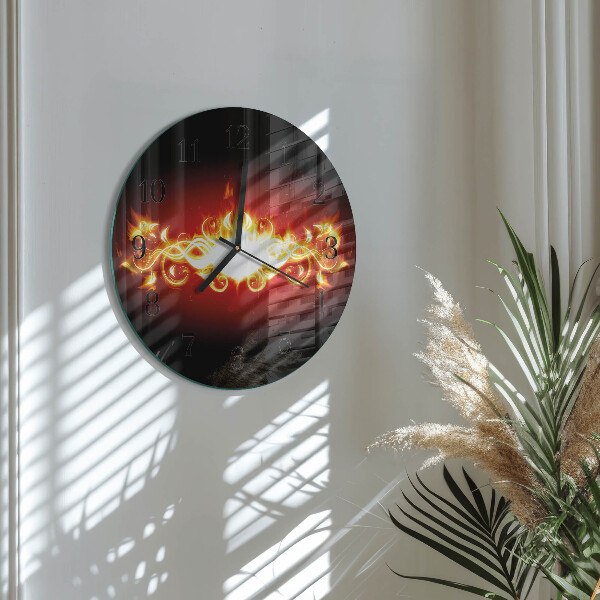 Wanduhr rund Feuerblume