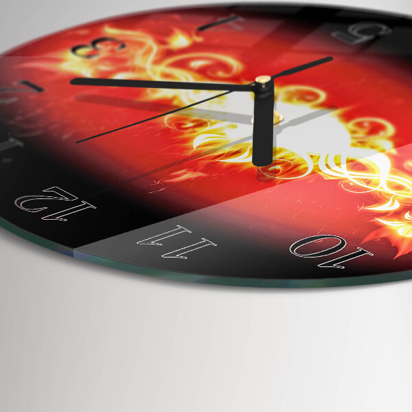 Wanduhr rund Feuerblume