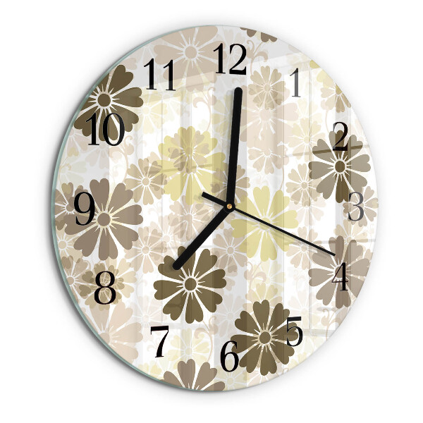 Wanduhr rund Blumenkunst