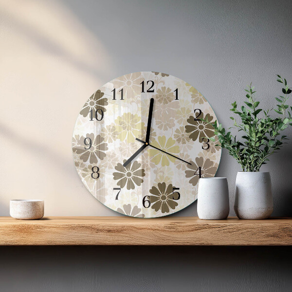 Wanduhr rund Blumenkunst