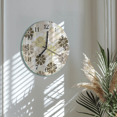 Wanduhr rund Blumenkunst