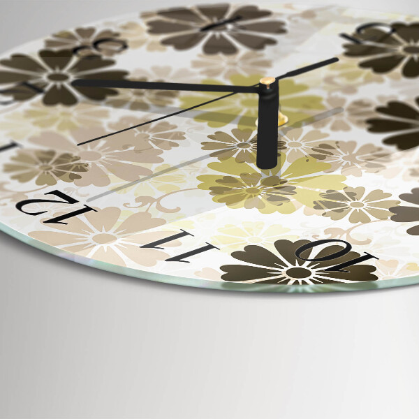 Wanduhr rund Blumenkunst