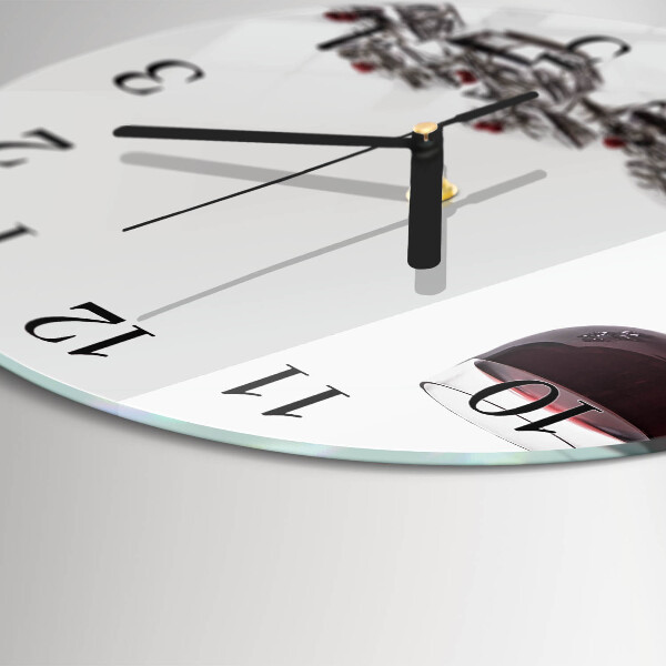 Wanduhr rund Weinglas