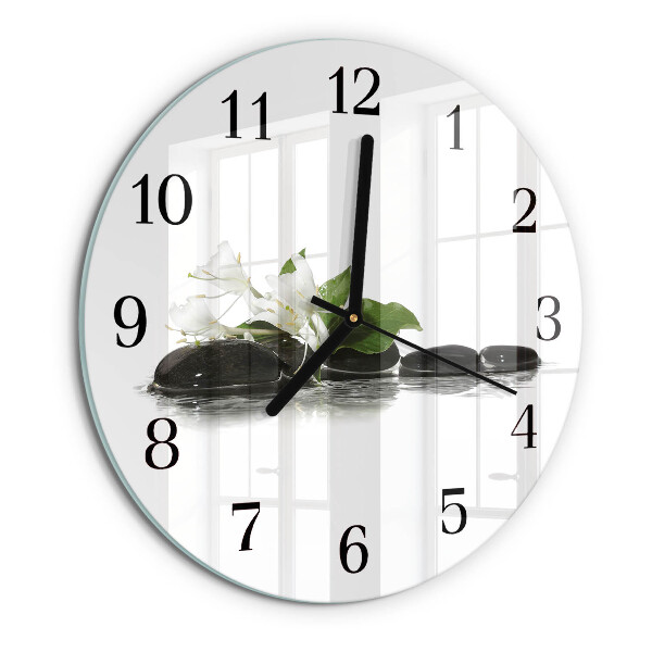Wanduhr rund Zen-Steine