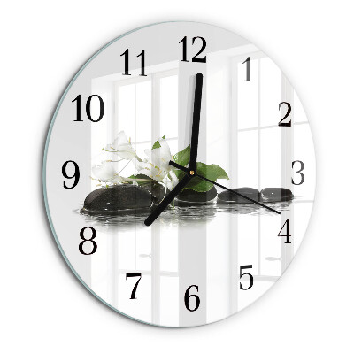 Wanduhr rund Zen-Steine