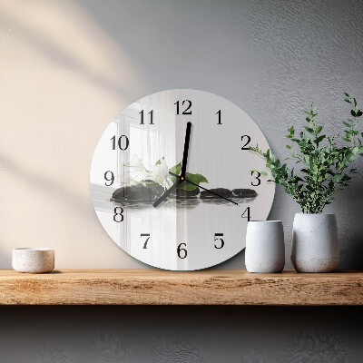 Wanduhr rund Zen-Steine