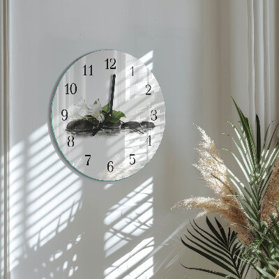 Wanduhr rund Zen-Steine