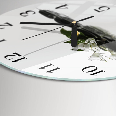 Wanduhr rund Zen-Steine