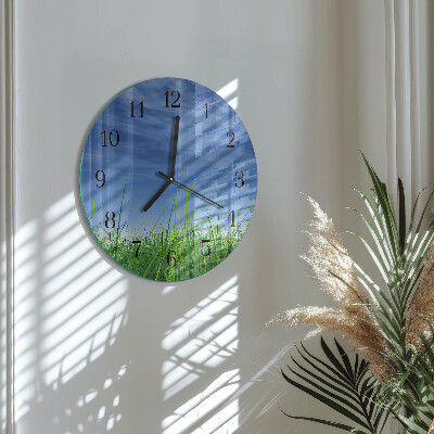 Wanduhr rund Gras