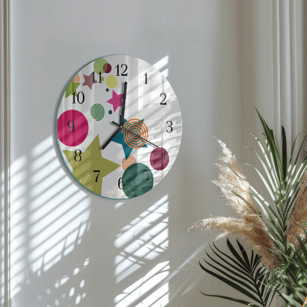 Wanduhr rund Sterne