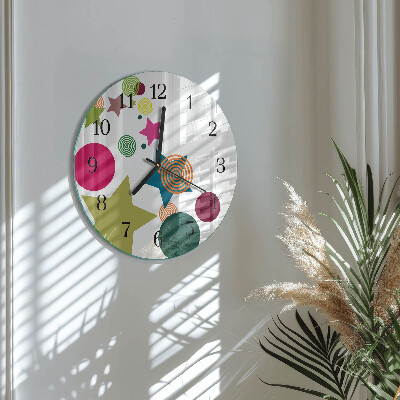 Wanduhr rund Sterne