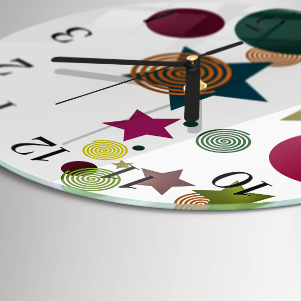 Wanduhr rund Sterne