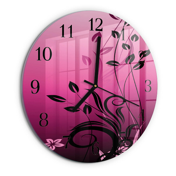 Wanduhr rund Blumenkunst