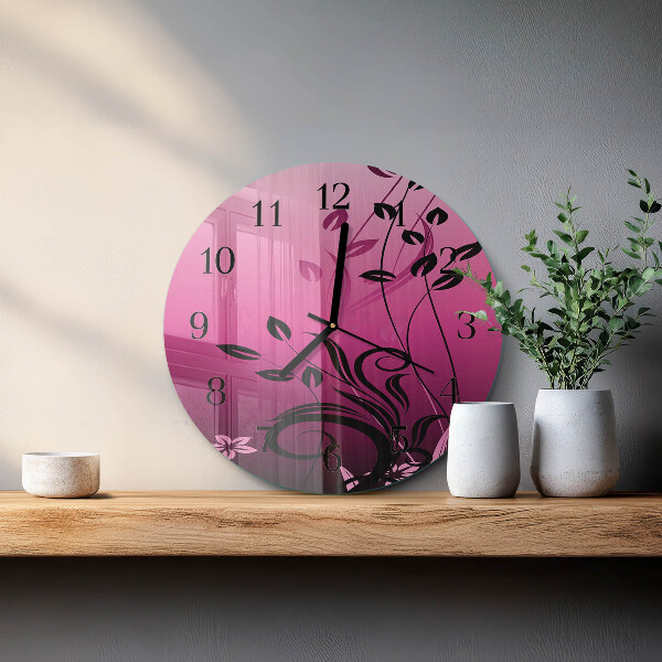 Wanduhr rund Blumenkunst