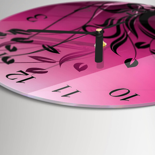 Wanduhr rund Blumenkunst