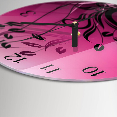 Wanduhr rund Blumenkunst