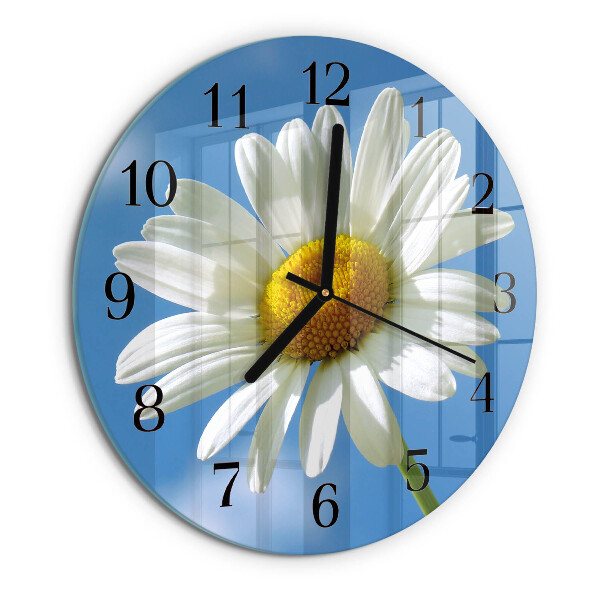 Wanduhr rund Blume