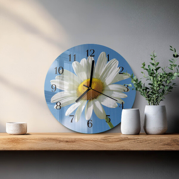 Wanduhr rund Blume