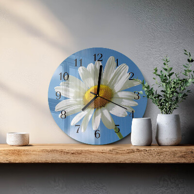 Wanduhr rund Blume